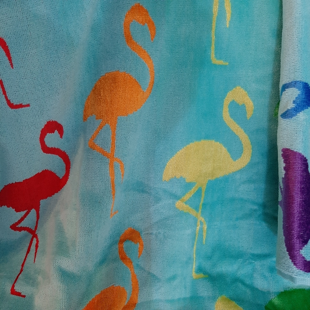 Outdoor Collection Flamingo Velour Beach Towel FLAW